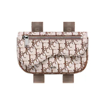 DIOR CACTUS JACK Collaboration Jacquard Fabric Saddle Arm Wrist Bag Men's Coffee