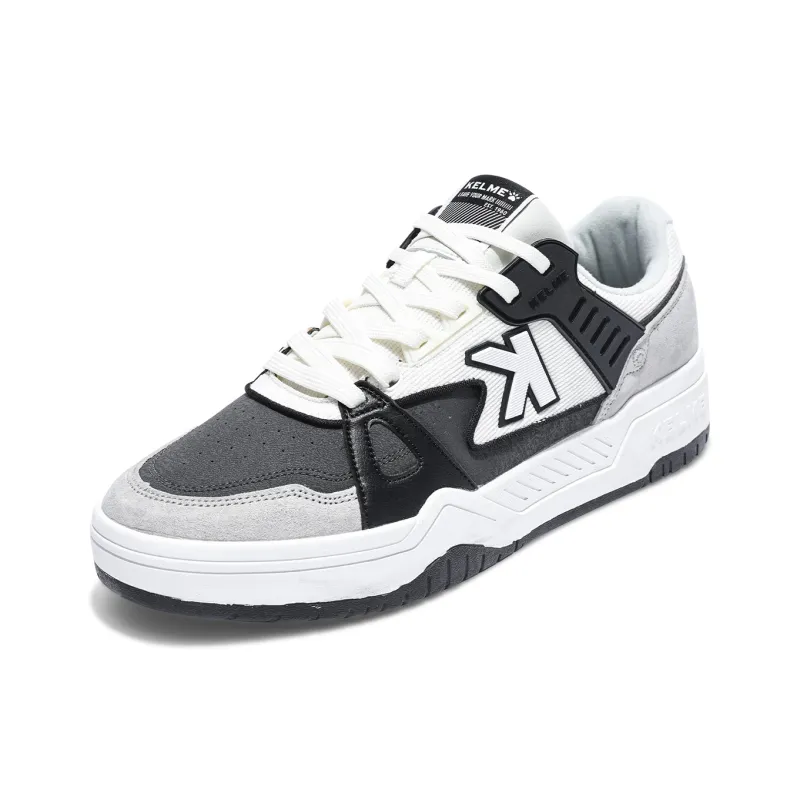 KELME Lightweight And Breathable Low Top Skateboard Shoes Men's White Dark Gray-2