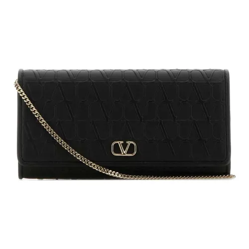 Valentino Logo Plaque Foldover Top Wallet