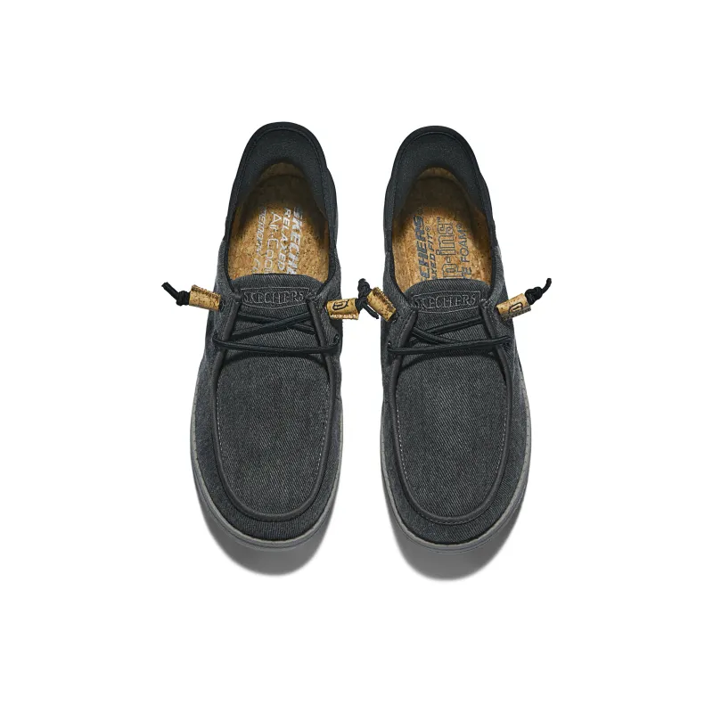 Skechers Slip Ins Anti Slip Wear Resistant Low Top Canvas Shoes Men's Black-3