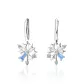 Snowflake Hoop Earrings (Aqua Zircon)