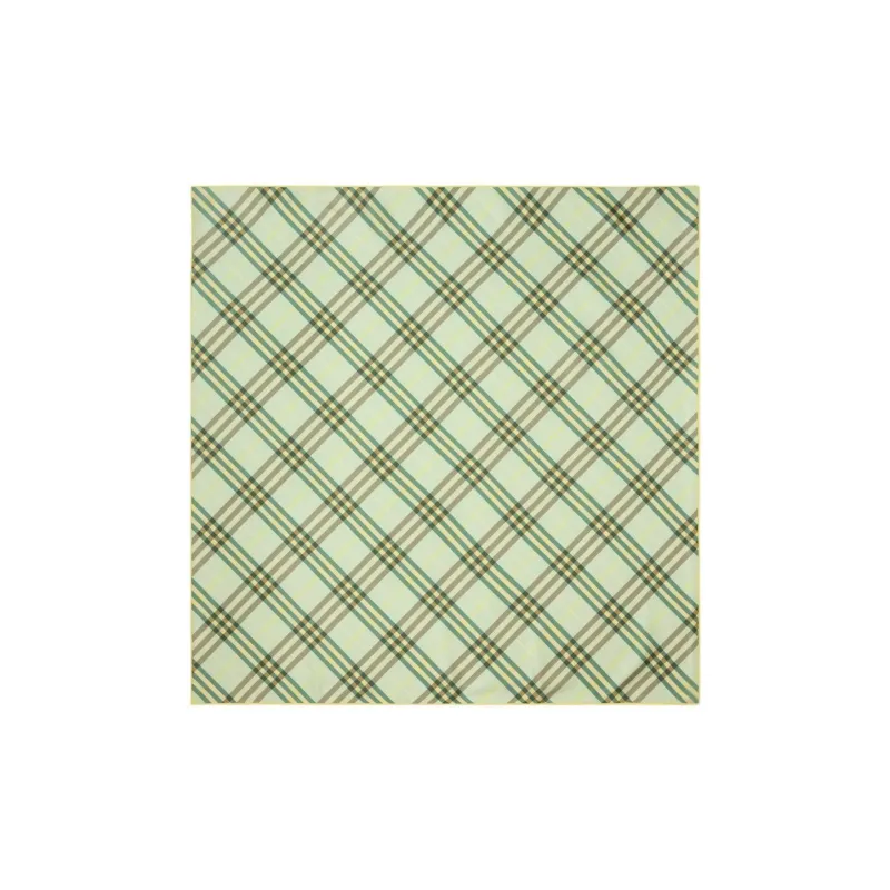Burberry Silk Silk Scarves Unisex Green-0