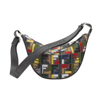 FENDI Cotton Shoulder Bag Crossbody Bag Small Size Men's Multicolor
