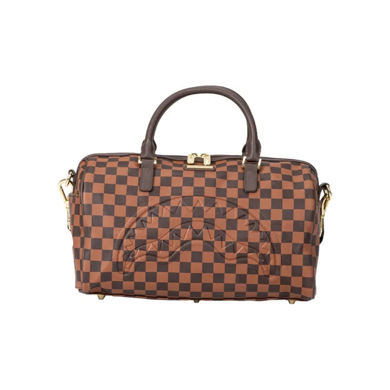 SPRAYGROUND PVC Boston Bag, One Shoulder Handbag Unisex Brown-0