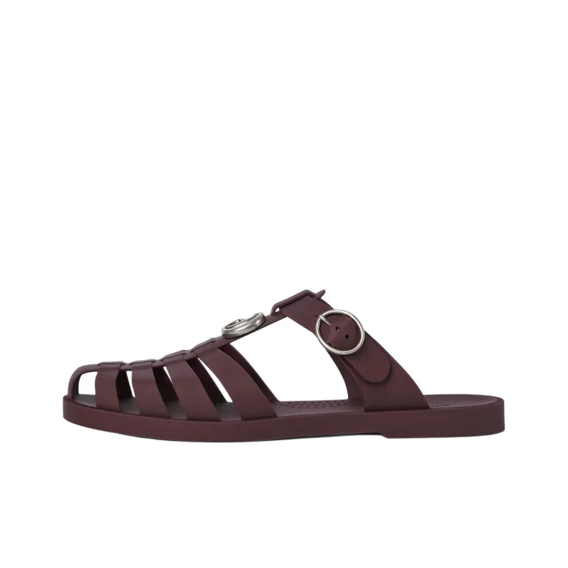 GUCCI Closed Toe Slippers Men's Chocolate-0
