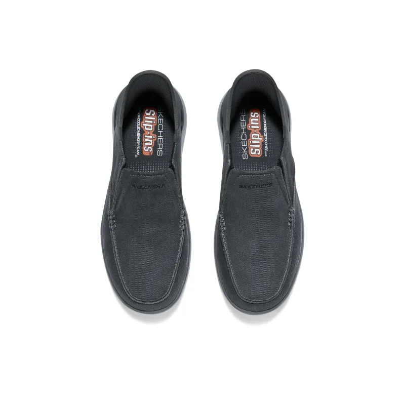 Skechers Slip Ins Casual Shoes Men Low Top Charcoal Gray-3