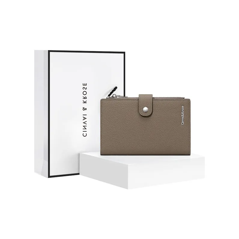 Simvay Clos Cow Leather With Synthetic Leather Wallet Women's Elephant Gray/Black-0