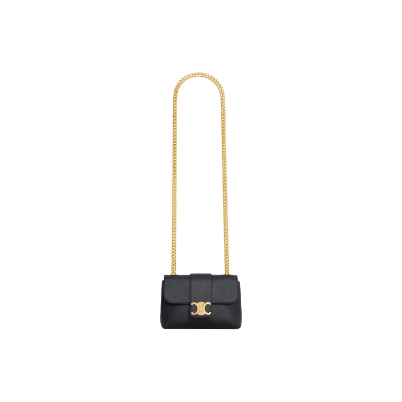 CELINE Calfskin Crossbody Bag, Shoulder Bag Mini Women's Black-1