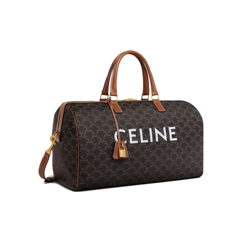CELINE Fabric With Cow Leather Shoulder Bag, Crossbody Bag, Handbag, Travel Bag Medium Size Women's Tawny-1