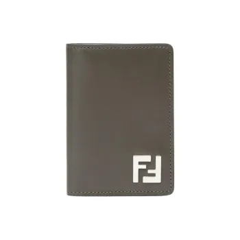 FENDI Calfskin Card Holder Men's Green
