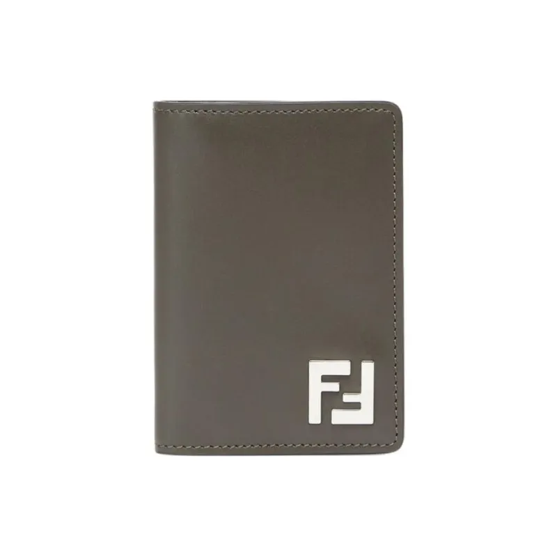 FENDI Calfskin Card Holder Men's Green-0