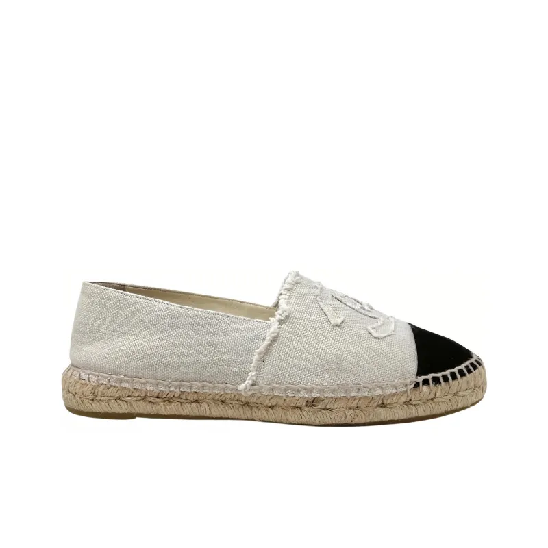 CHANEL Espadrilles Women's White Black-1