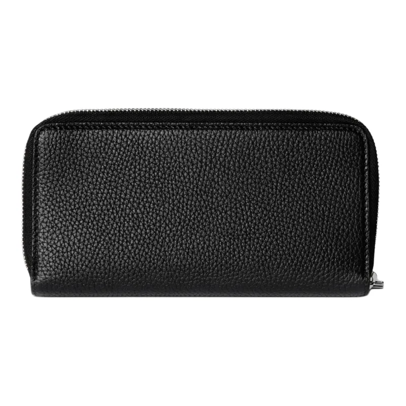 GUCCI Leather Card Holder, Wallet Men's Black-1