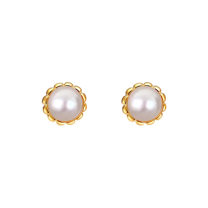 Heart Grass S925 Silver Stud Earrings Women's-0