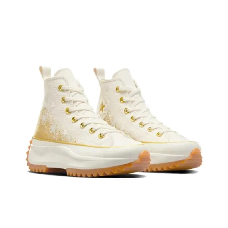 Converse Women's Run Star Hike Platform High 'Gold & Embroidered Stars' Women's-3