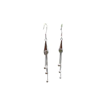 Stone Edge Poly Sterling Silver Earring 999 Fine Silver Unisex