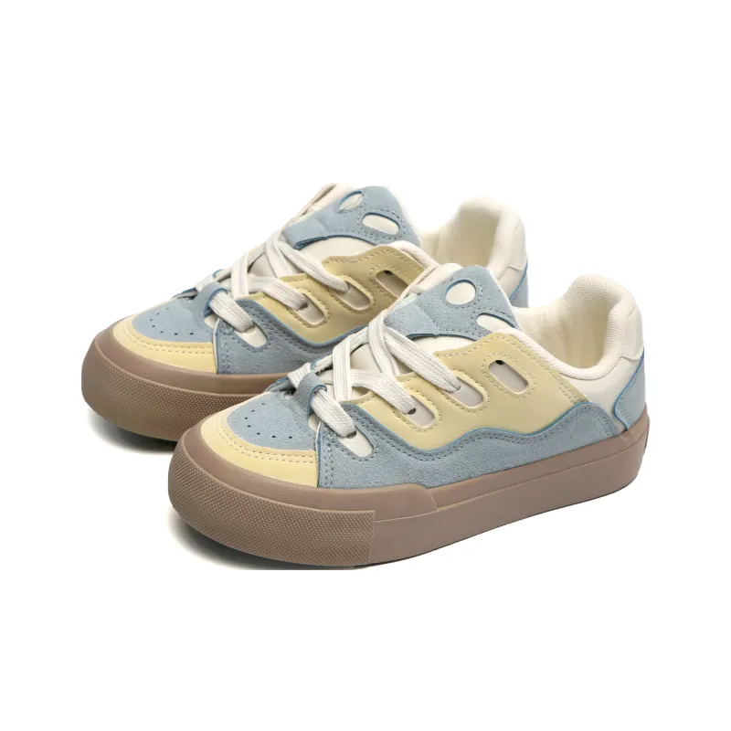 TUOPIN Anti-Slip And Wear-Resistant Breathable Low-Top Skateboard Shoes Women's Almond Yellow-5