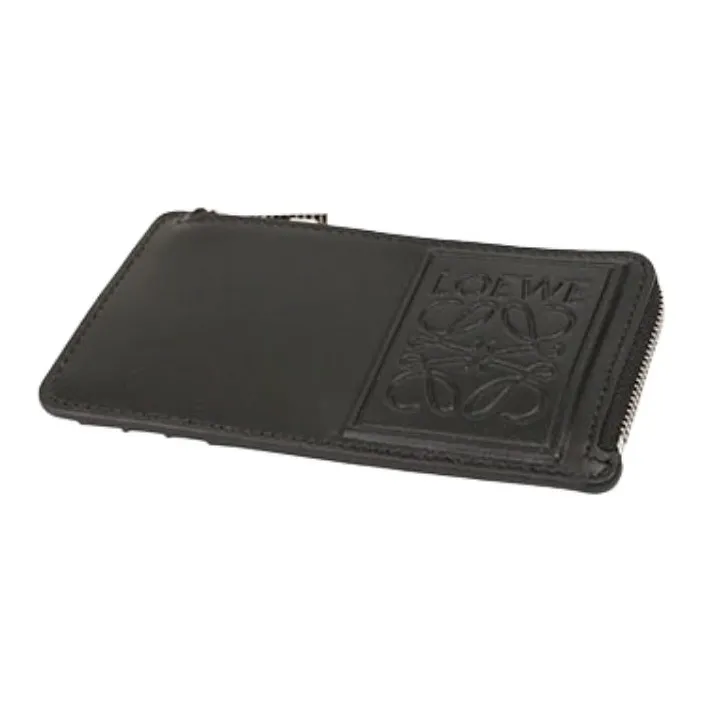 LOEWE Satin Calfskin Card Holder Men's Black-1