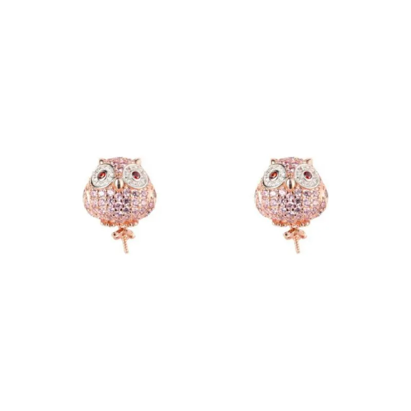 Lancaster Silver With Zircon Earrings Women's Pink-0
