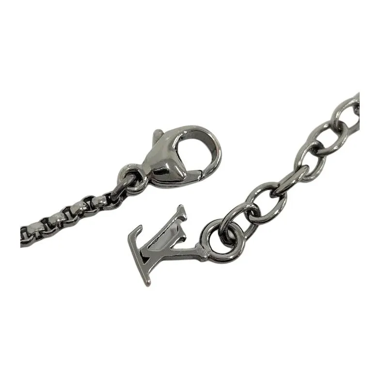 LOUIS VUITTON Pearl Metal Bracelets Women's Silver-4