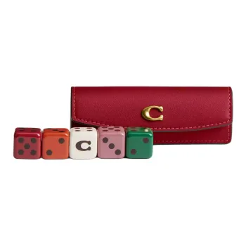 COACH Leather Storage Bag Mini Unisex Ruby Color