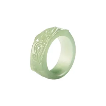 Zhen Yu Zhen Pin Hetian Jade Rings White Jade/Pale Greenish White Jade Unisex