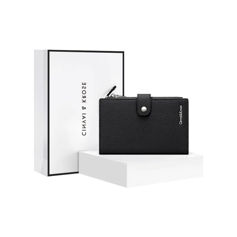 Simvay Clos Cow Leather With Synthetic Leather Wallet Women's Elephant Gray/Black-4