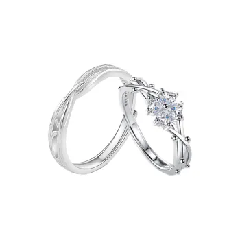 Onakiiko S999 Fine Silver Ring Pair Unisex