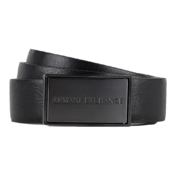 ARMANI EXCHANGEAE Cow Leather Leather Polyester Leather Belts Men's Black  