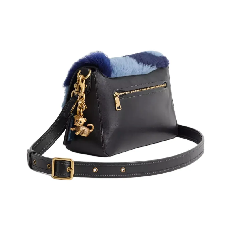 COACH Soft Tabby Smooth Leather Portable Crossbody Bag Shoulder Bag Large Size Women's Brass & Black-1