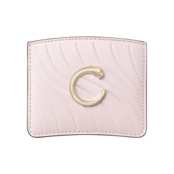 CARTIER Calfskin Card Holder Women's Pink