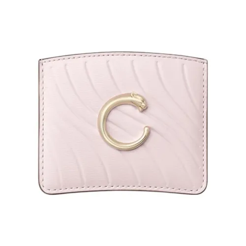 CARTIER Calfskin Card Holder Women's Pink