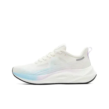 PEAK Cushioned Wear Resistant Lightweight Slip Resistant Low Top Running Shoes Women's Ivory Purple