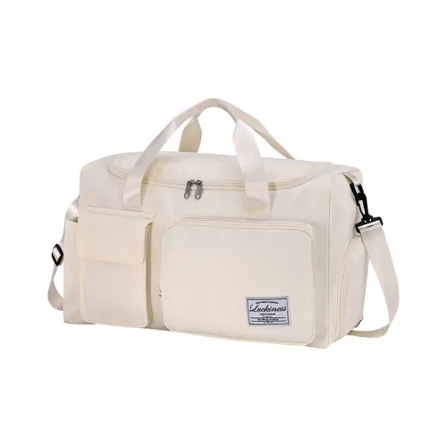 MESUCA Composite Cloth Handbags Travel Bags Unisex White/Black