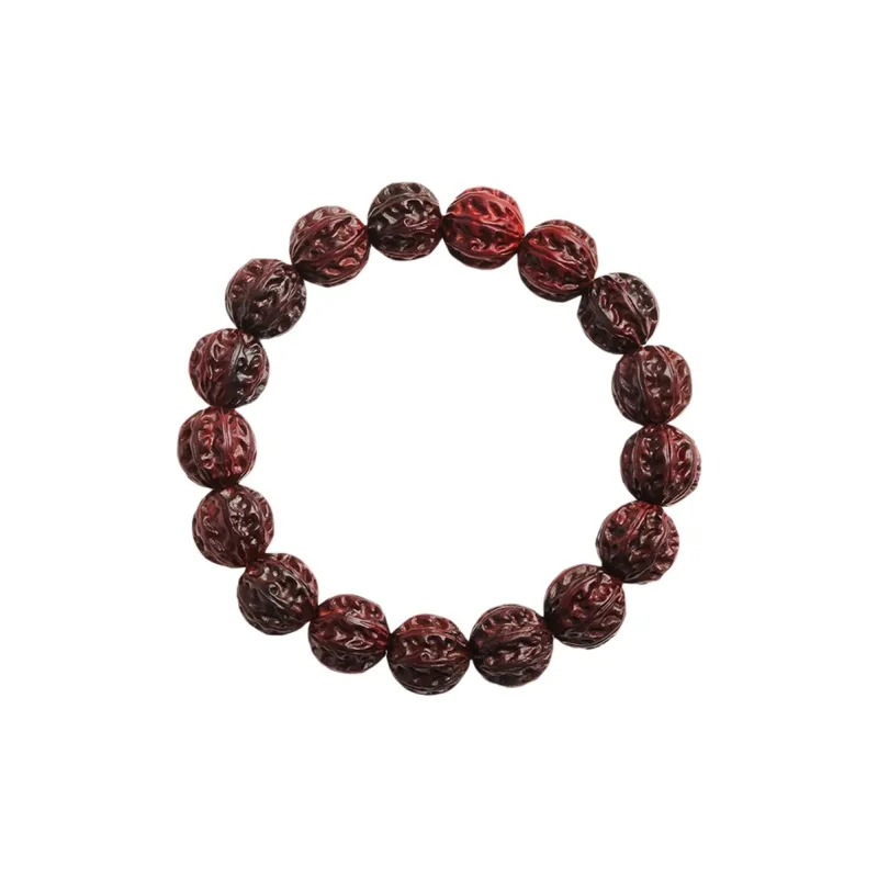 MUSHENGYUAN Rosewood Good Luck Beaded Bracelet Unisex-0