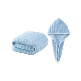 (Sky Blue) Bath Towels, Hair Drying Caps[7A Antibacterial]