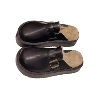 ALPLUME Women's Home Slippers Black Brown