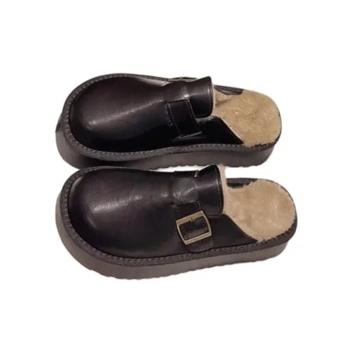 ALPLUME Women's Home Slippers Black Brown