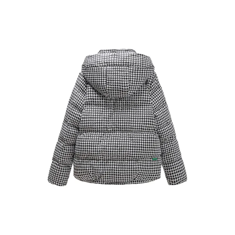 Cypress House Down Jacket Women's Black White Houndstooth-2