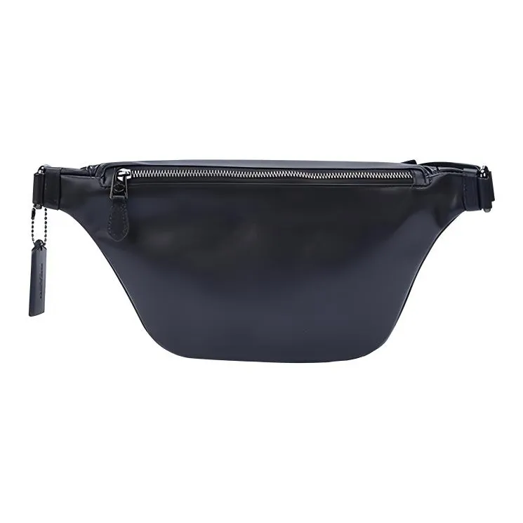 COACH Cow Leather Crossbody Fanny Pack Large Size Men's Black-2