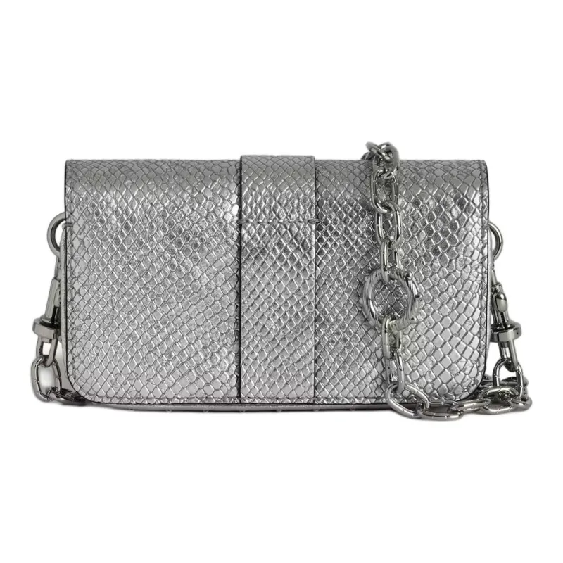 Zadig & Voltaire Calfskin Handbag, Shoulder Bag, Crossbody Bag Mini Women's Silver-1