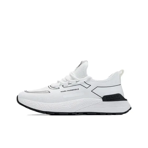 FAIRWHALE Running Shoes Men Low Top White/Black