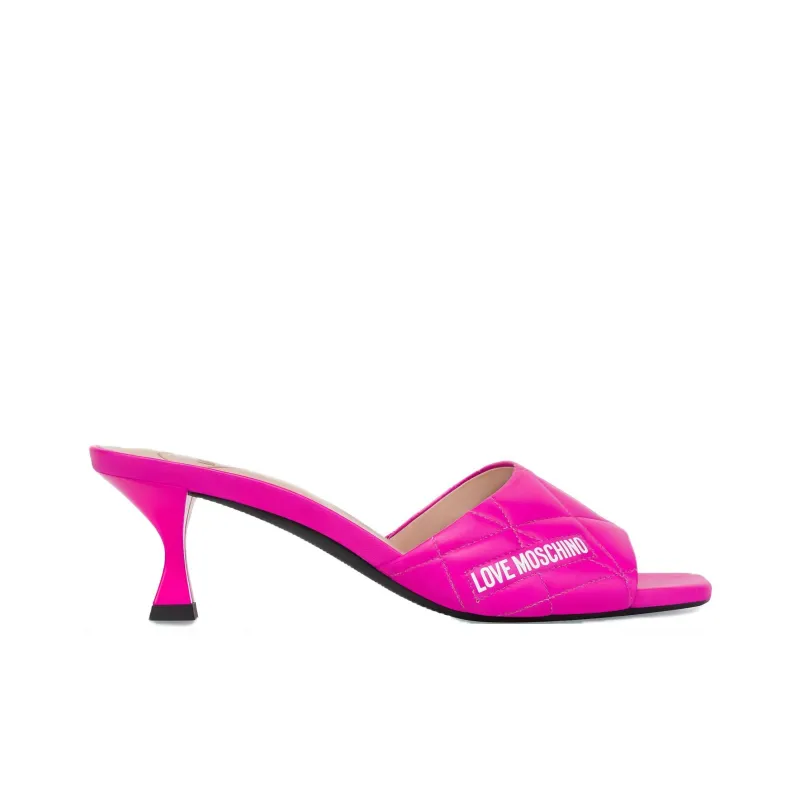LOVE MOSCHINO Logo-print 65mm Quilted Mules-1