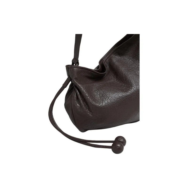 MARNI Sheepskin Hobo Bag, Shoulder Bag, Crossbody Bag Trumpets Women's Brown-4