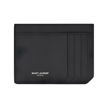SAINT LAURENT Cow Leather ID Holder, Card Holder, Wallet Men's Black