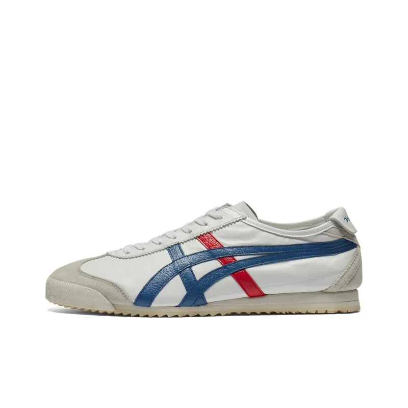 Onitsuka Tiger MEXICO 66 Anti Slip Wear Resistant Low Top Casual Shoes Unisex White Blue-0