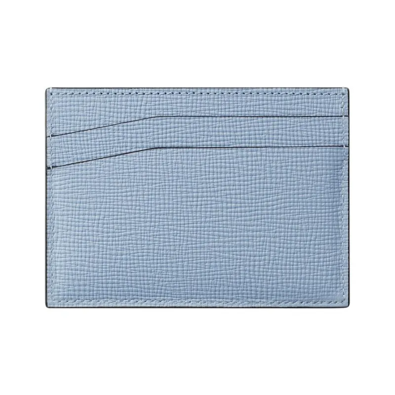 CARTIER Calfskin Card Holder Men's Dark Blue Cloud Gray-1