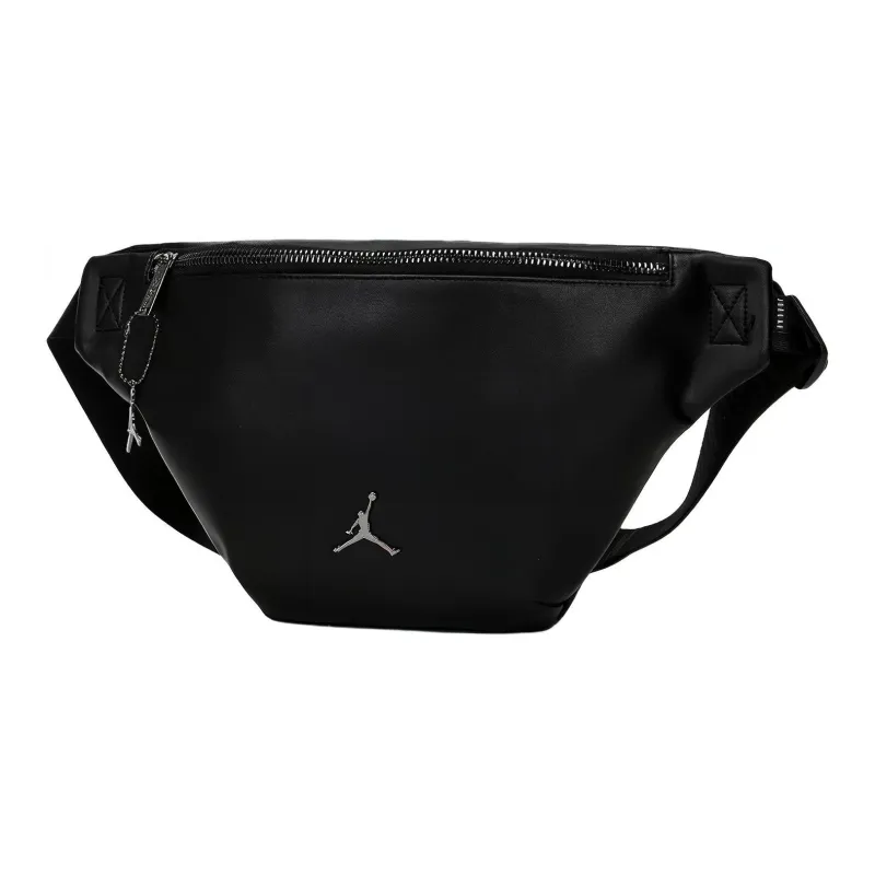 Jordan Leather Sling Bag Crossbody Bag Fanny Pack Regular Unisex Pure Black-0