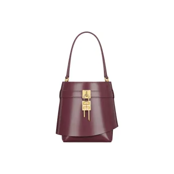 Givenchy Shark Lock Calfskin Bucket Bag, Shoulder Bag, Crossbody Bag, Handbag Women's Rouge Red
