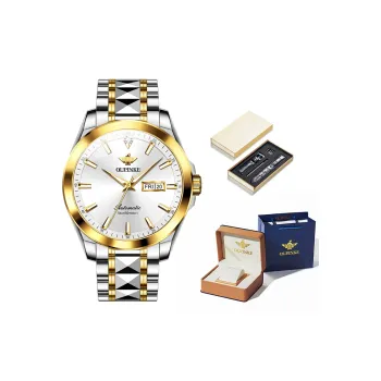 Oupinke Gaias Collection Mechanical Movement Stainless Steel Watchband Watch Men's Watches White Dial